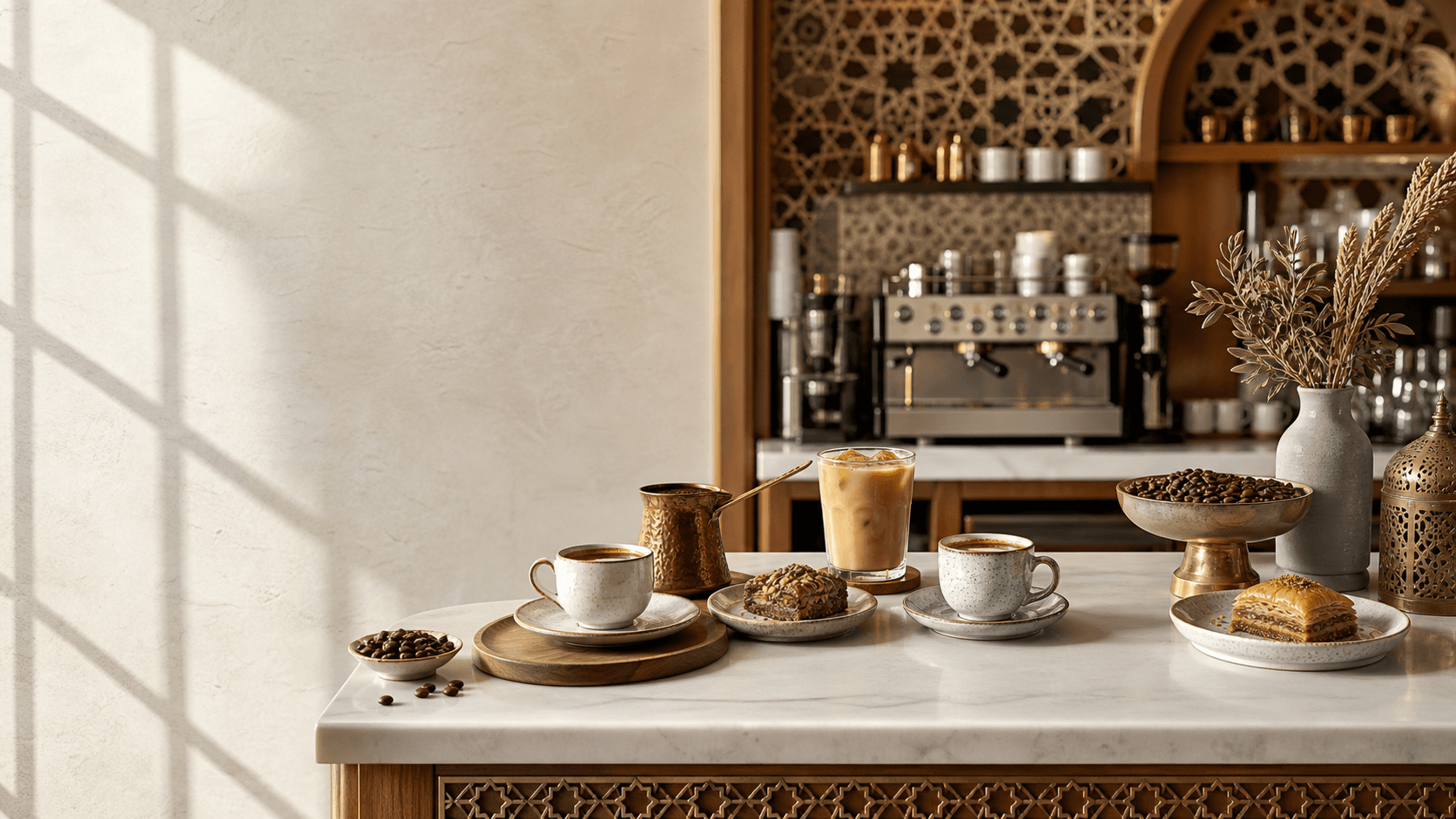Kahve ve patisserie ürünleriyle hazırlanan Kahvaz masası